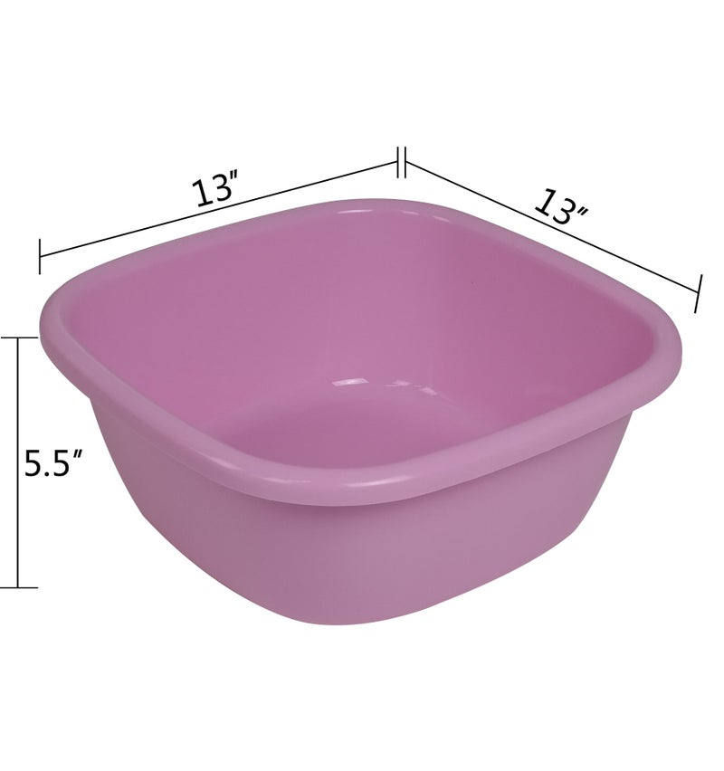Cand Plastic Square Wash Basin, 12 Quart Dish Tubs, 3-Pack - Image 2